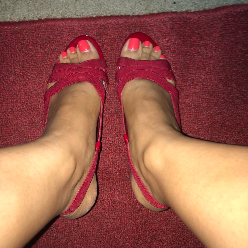 Red Slingback Heels
